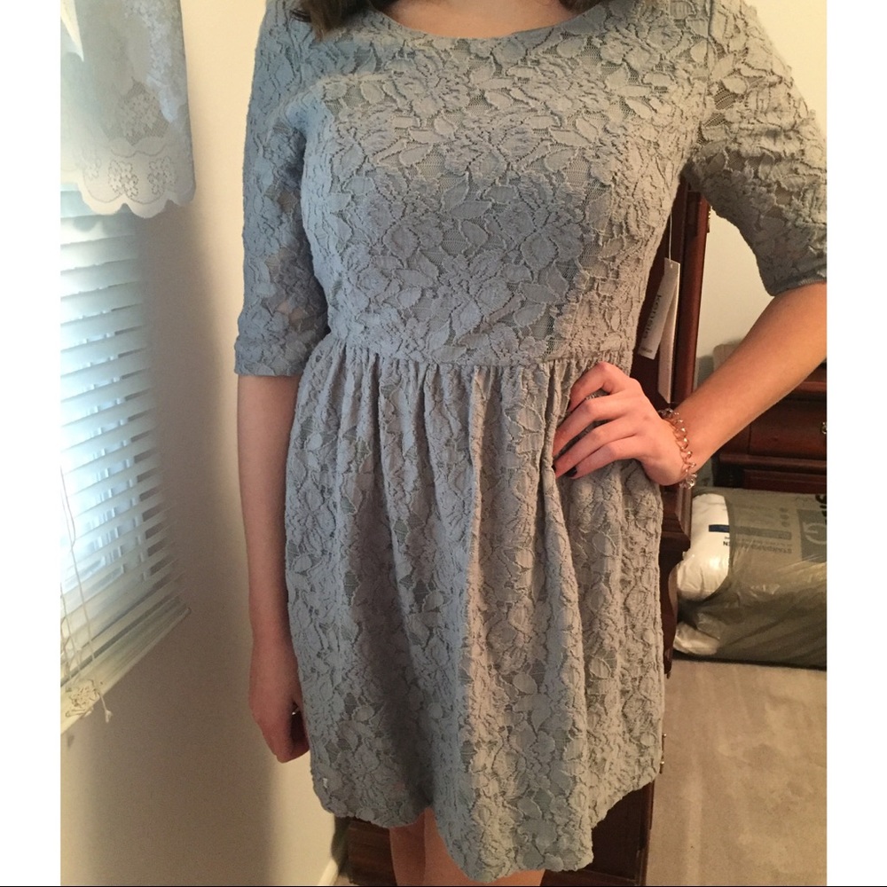 Gray Lace Kensie Dress sz M